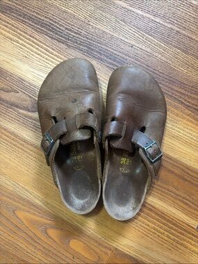 Birkenstock Arizona Oiled Leather Boston Clogs